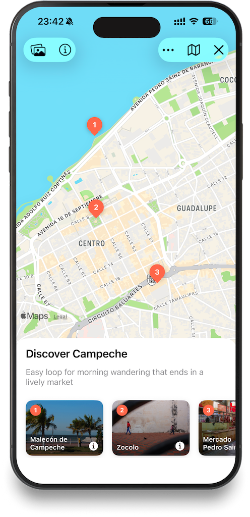 Streetwise itinerary in Barcelona showing a Chinese New Year route with two stops